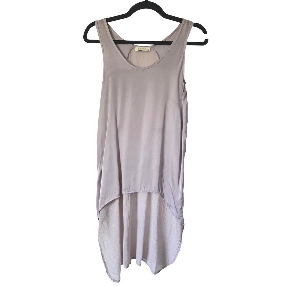 Stark X Womens XS Tunic Top Mauve  High Low Mixed Media Viscose Flowy
